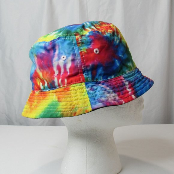 H&M Tie Dye Multicolor Rainbow Bucket Hat One Size Adult - Picture 4 of 7